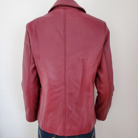 Leather Blazer Jacket Women's M - Picture 2 of 10
